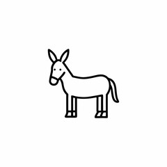 silhouette of a donkey on white vector cartoon illustration