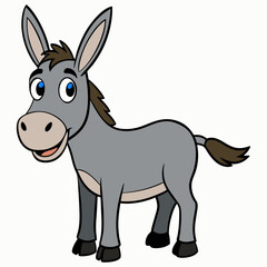 Donkey animal cartoon character Creative vector cartoon illustration