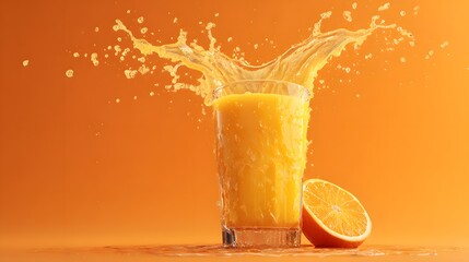Splashing orange juice