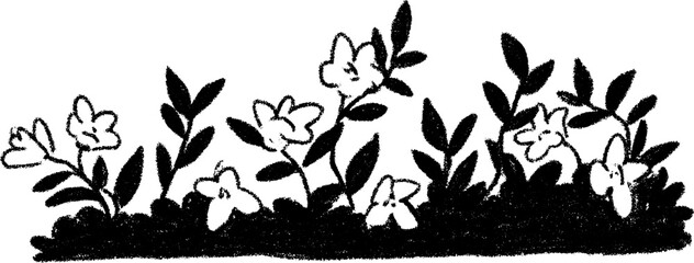 Naklejka premium Hand drawn floral vine border with five petal flowers