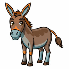 Cute donkey Childish colored flat vector illustration
