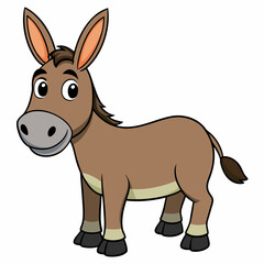 Donkey animal cartoon character Creative vector cartoon illustration