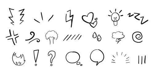 Cartoon Facial Expression Doodle Icon Pack — Handwritten Style Emoticon Collection