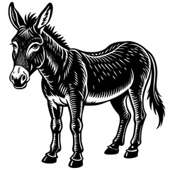 Silhouette Donkey, Retro Ad Art Illustration