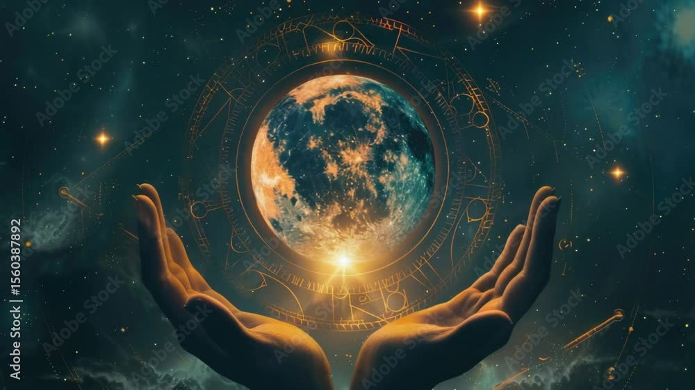 Poster a person holds a glowing object, ideal for fantasy or sci-fi concepts