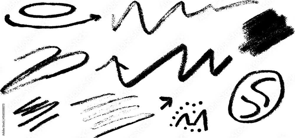 Poster abstract art with glitch lines and signal waves - perfect for modern design