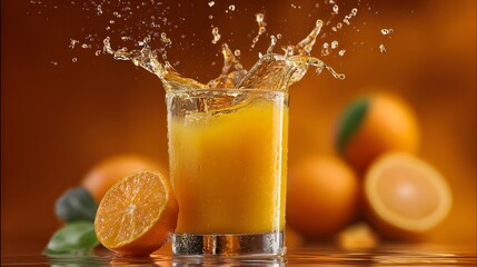 Splashing orange juice