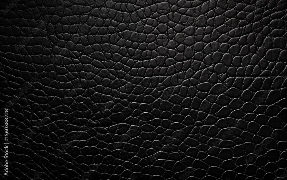 Poster close up view of a dark textured leather surface with a reptile pattern