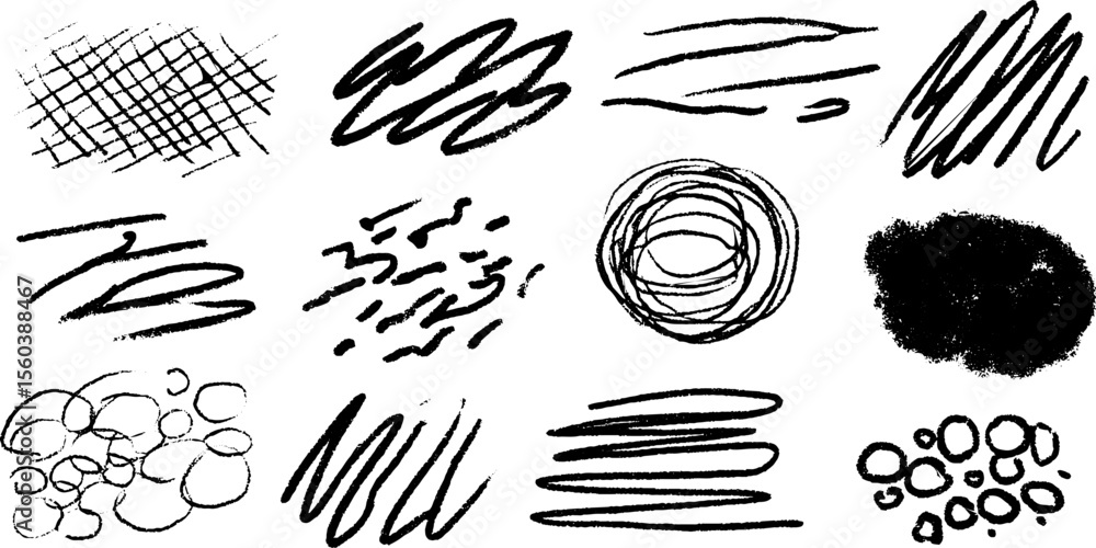 Poster abstract sketch with grid, dots, and torn texture featuring lines and circles