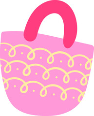 Pink Decorative Tote Bag Illustration for Cute and Stylish Summer Look