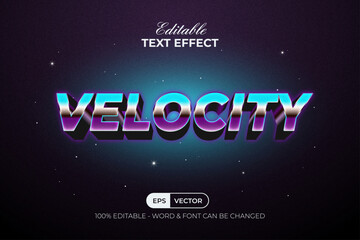Retro 80s Editable Text Effect Vector.