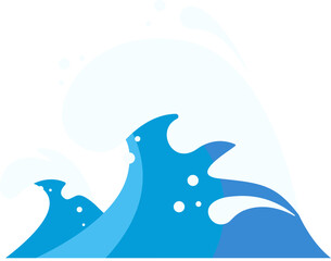 Dynamic ocean wave splash illustration for summer design