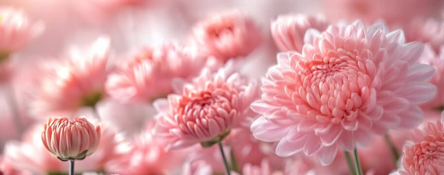 Dreamy pink chrysanthemums create a soft, floral aesthetic perfect for backgrounds and design projects.