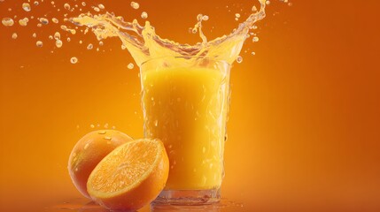 Splashing orange juice