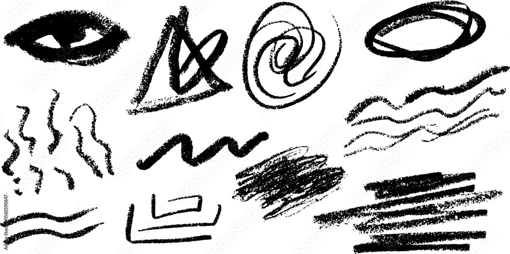 Poster abstract sketch of layered loop and broken spiral design for creative concepts