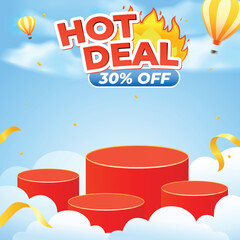 Hot Deal 30 Percent Off Sale Banner