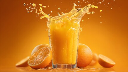 Splashing orange juice
