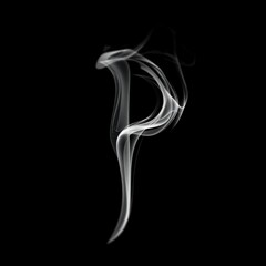 Letter P High Resolution Wisp Smoke Letter JPG Images with Creative Abstract Backgrounds and Moody Atmospheric Effects for Commercial Design and Digital Art Projects