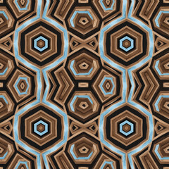 Abstract geometric pattern featuring hexagonal and octagonal shapes with a layered textured design