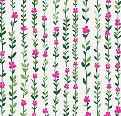 Seamless floral pattern with flowers and leaves. Beautiful illustration. Decoration wallpaper. Abstract background