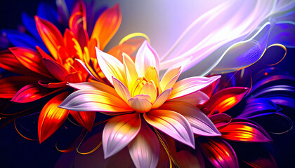 鮮やかな花びらと光が織りなす幻想的なフラワーアート