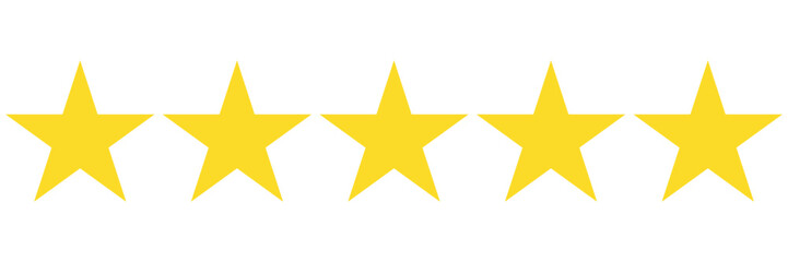 Five star customer feedback concept, rating, high quality, rating star icon, five star symbol, vector illustration