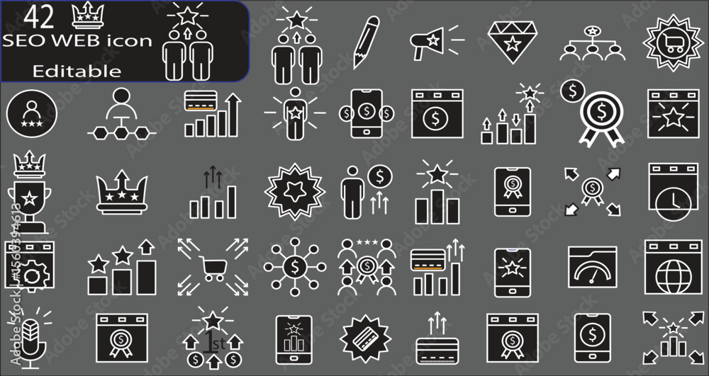 Poster set of hand drawn doodle icons for web design and business vector illustration collection with arrow
