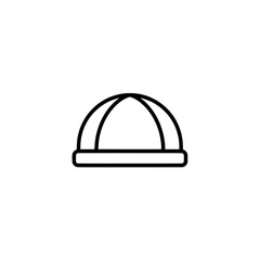 Minimalist Hat Icon: A clean and modern line art depiction of a hat, perfect for design, emphasizing simplicity and versatility.