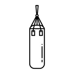 Punching Bag: An outline illustration of a traditional punching bag, perfect for visualizing the intensity of a workout or the focus required in combat sports.