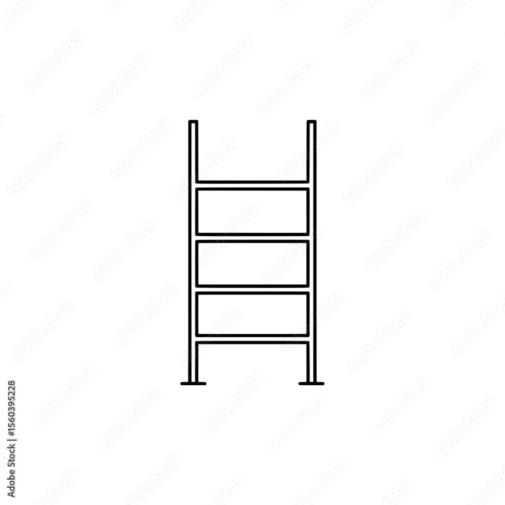 Poster ladder icon: a simple yet versatile line-art illustration of a ladder, perfect for various applicati