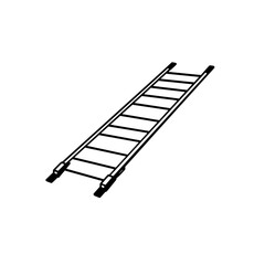 Ladder Silhouette: A stark black and white illustration of a ladder, symbolizing progression, ascent, and reaching new heights, offering a powerful visual metaphor for ambition and personal growth.