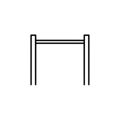 Horizontal Bar Icon: Simple line drawing of a horizontal bar, ideal for fitness, gym, sports, or exercise-related designs.