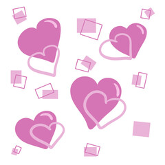 set of pink hearts