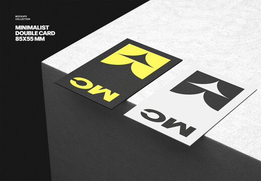 85x55 mm Double Businnes Card Mockup