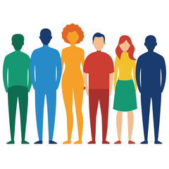 group of people in a row