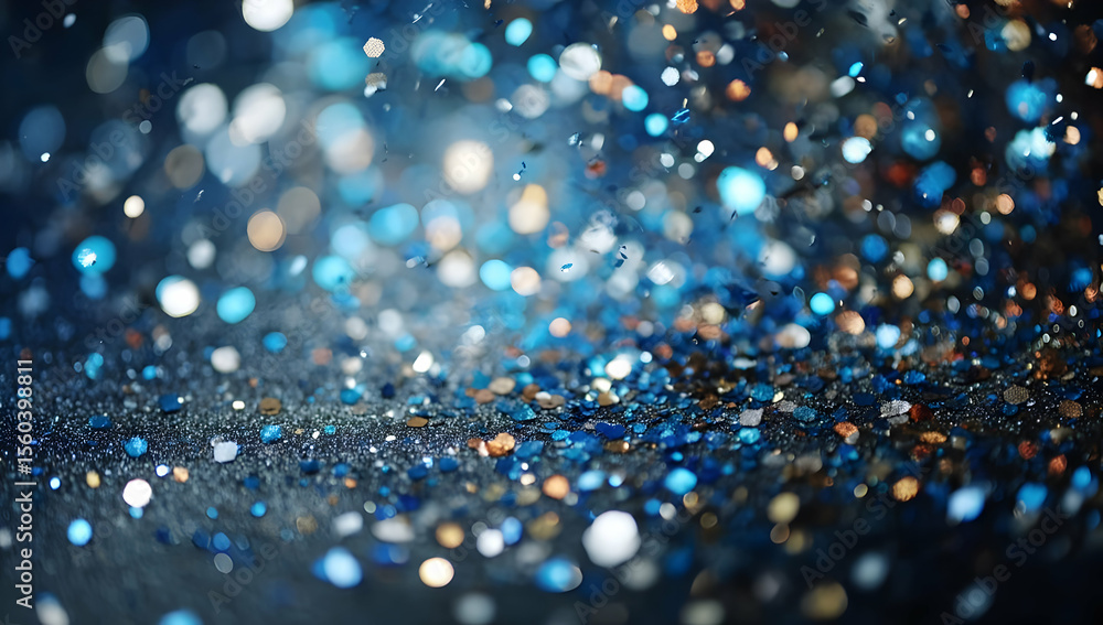 Poster a dazzling display of shimmering blue and gold particles creates a captivating visual effect, perfec