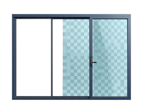 Modern glass sliding door with a transparent background - Powered by Adobe