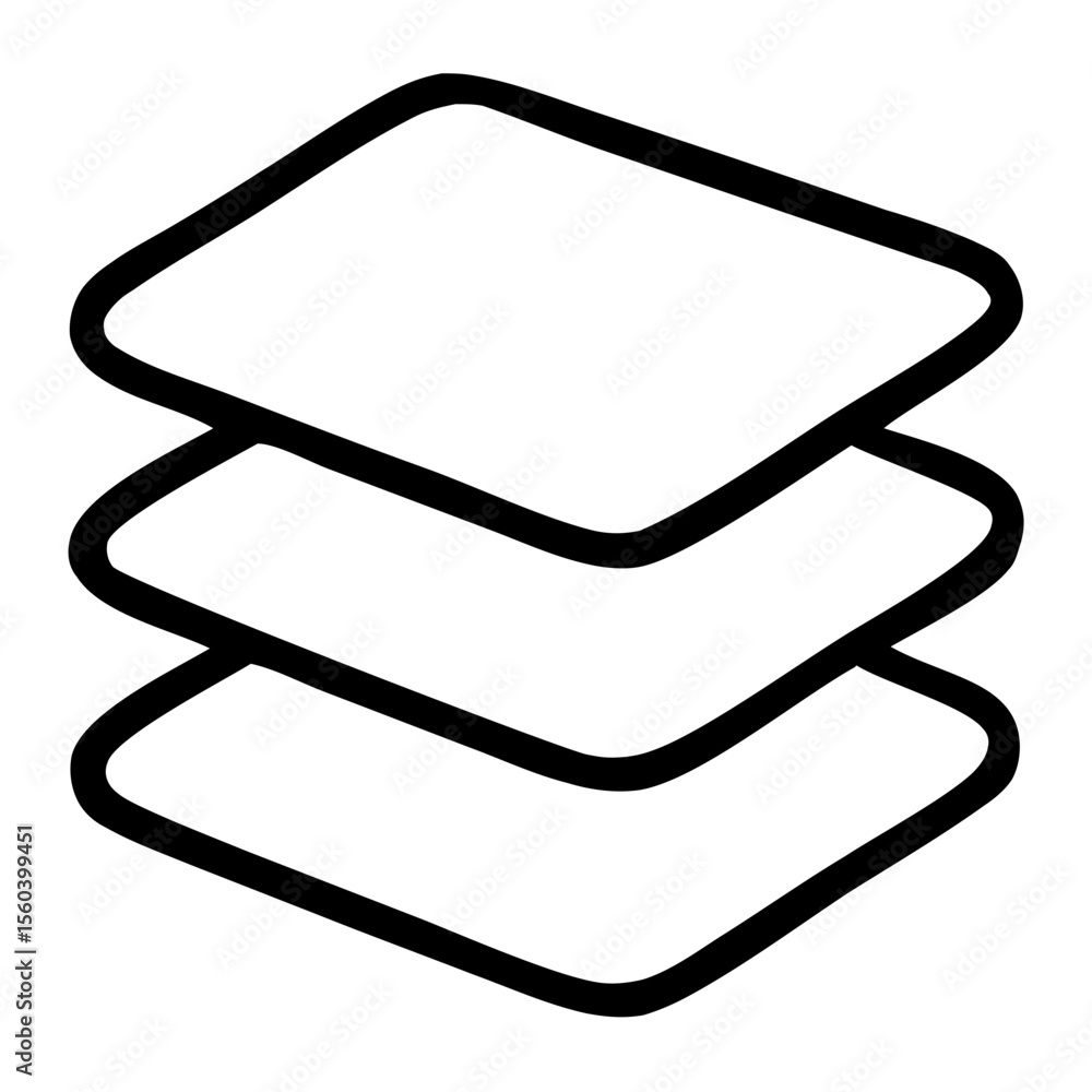 Aufkleber line art stacked layer element simple interface design icon