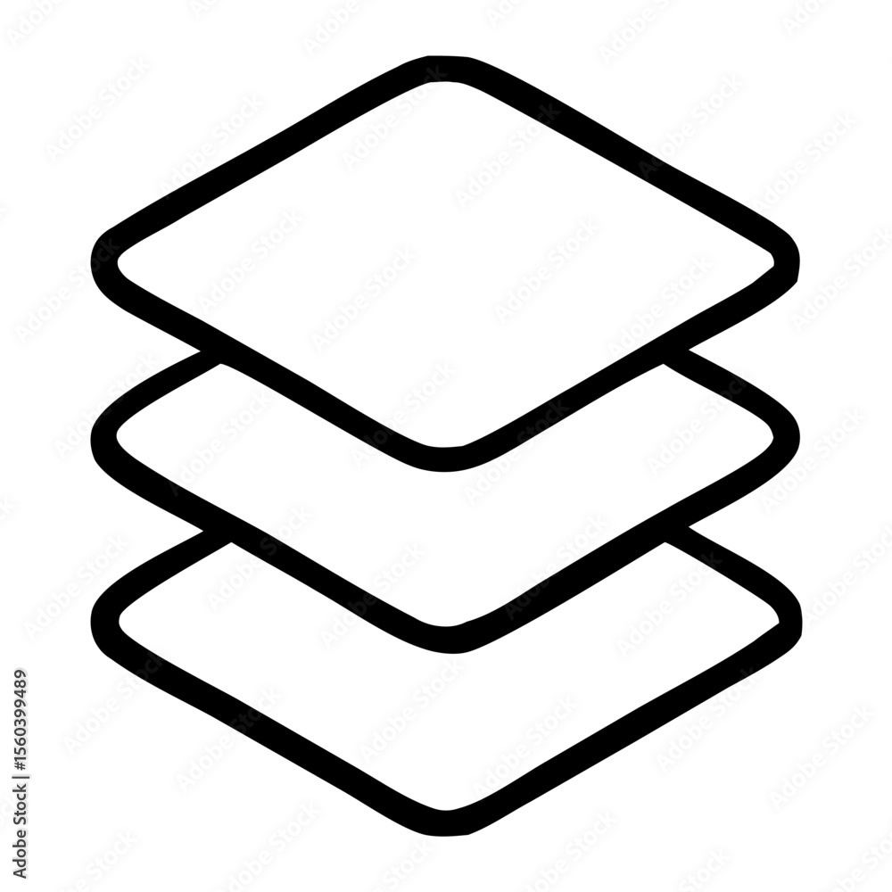 Aufkleber simple outline handdrawn layers stack data icon shape element