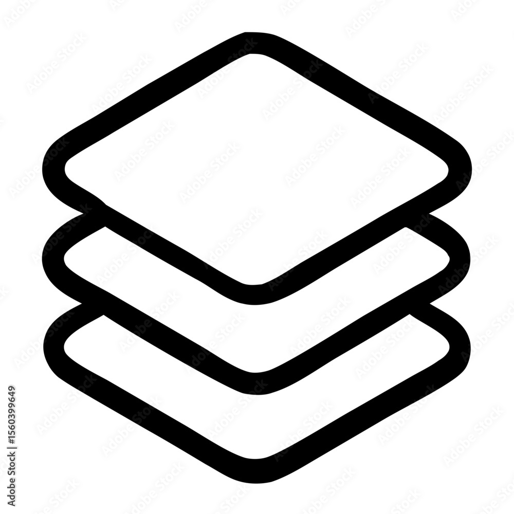 Poster simple outline layer stack geometric abstract shape icon design element