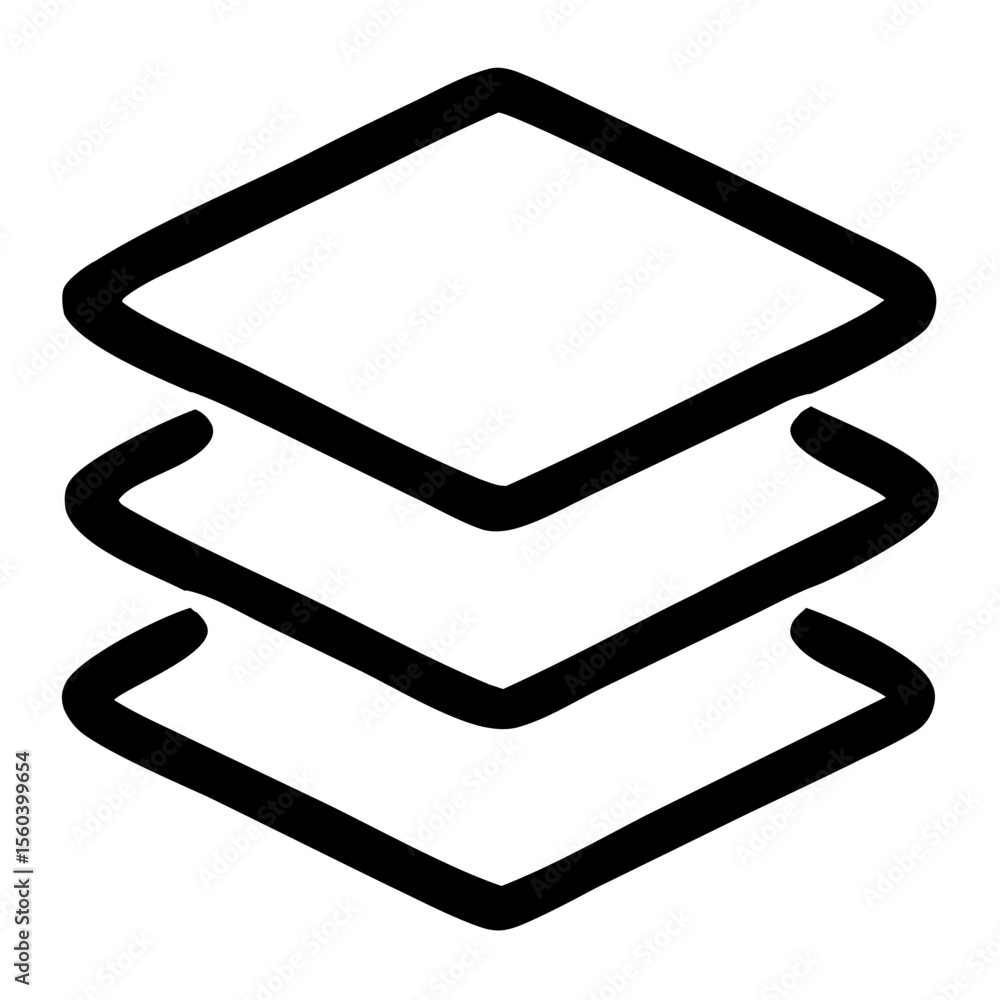 Poster simple black and white layered shape graphic element user interface icon