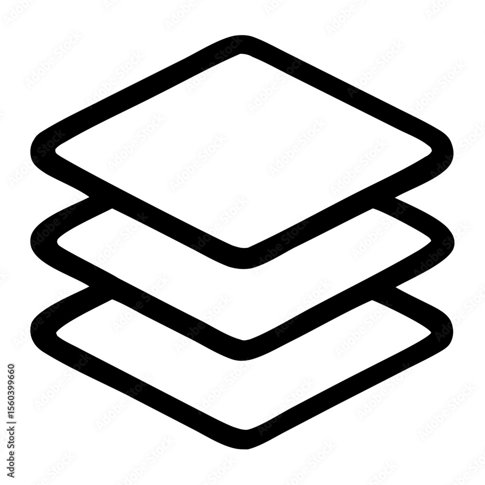 Poster minimalist outline three layer geometric shape sign symbol graphic element