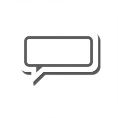 Naklejka premium Grey Rectangular Speech Bubble Icon