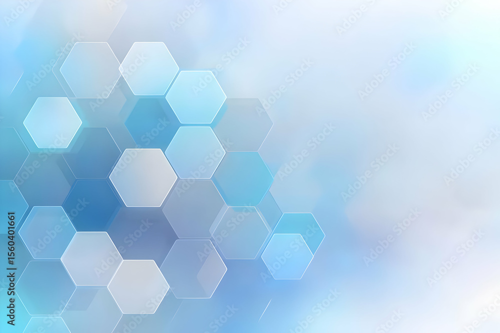 Poster a soft blue hexagonal pattern perfect for backgrounds, designs, and modern graphics. ideal for tech 