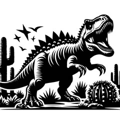 Ankylosaurus Defending Itself with Its Clubbed Tail