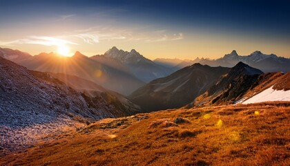 Obraz premium mountain landscape at sunset