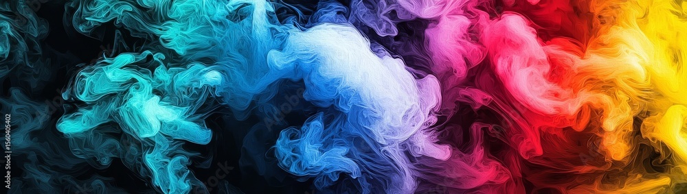 Poster a mesmerizing representation of color and movement in digital art.