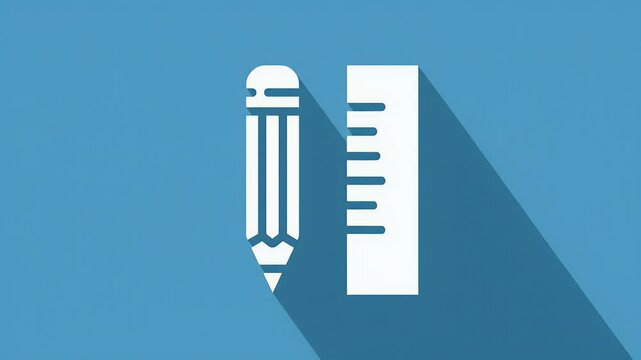 Pencil and Ruler Icon - Design and Measurement Tools