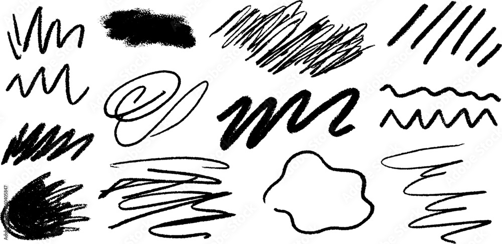 Poster abstract sketch of tangled scribbles and broken shapes for creative design