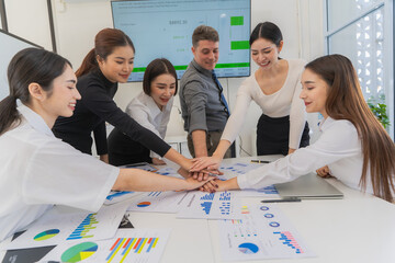 business team working together Human resources and employees meeting according to contracts and...